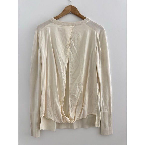 lululemon athletica Sweaters - Lululemon Still At Ease Cashmere Blend Pullover Sweater Size M Cream Open-Back‎